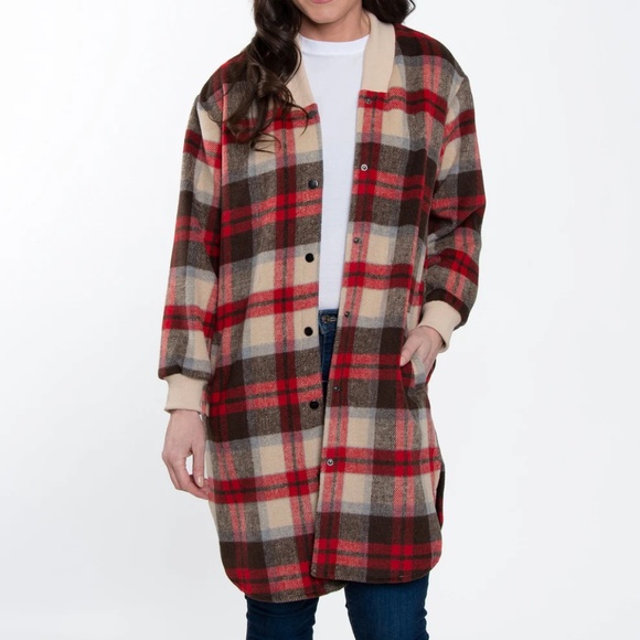 Jackets & Blazers - PRICE DROP! Plaid Long Shacket